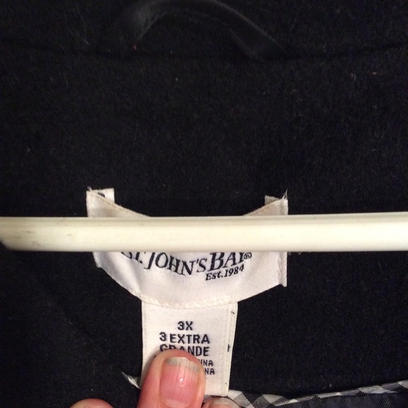 St. John’s bay women’s black coat 3x - Picture 2 of 3